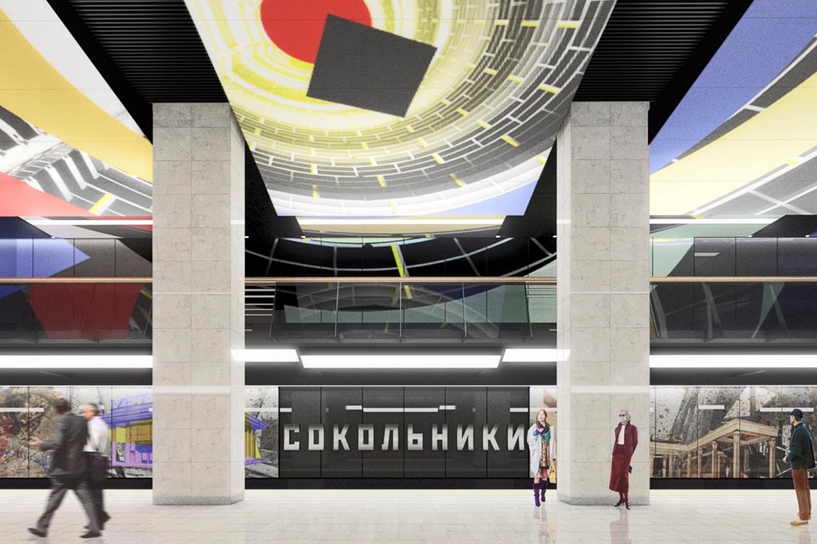 Станция «Сокольники» БКЛ метро готова почти на 60%